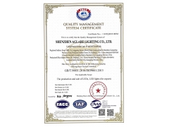 Aglare Lighting Successfully passed recertification audit of the Quality Management System