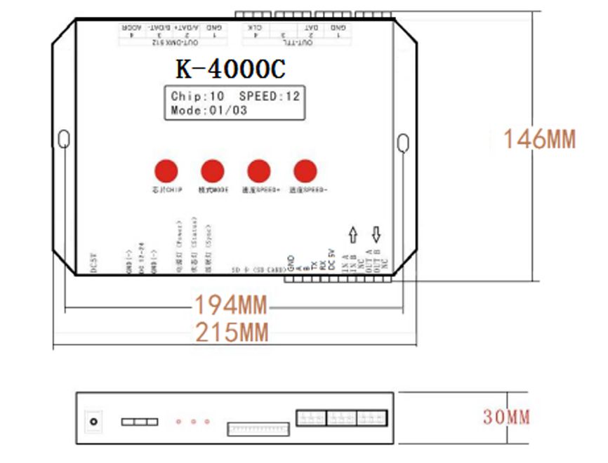 Programmable K-4000C LED Controller With 4 Ports Supports SD Card