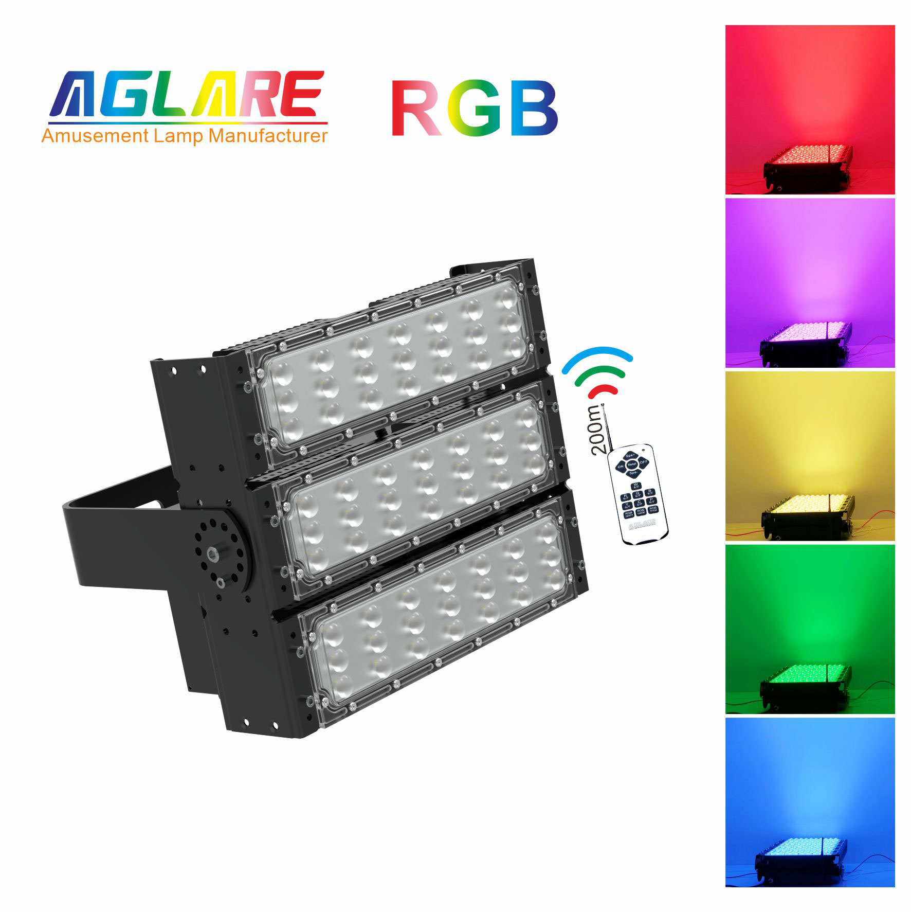 150W RGB Led Flood Light, Outdoor Color Changing LED Landscape Lights