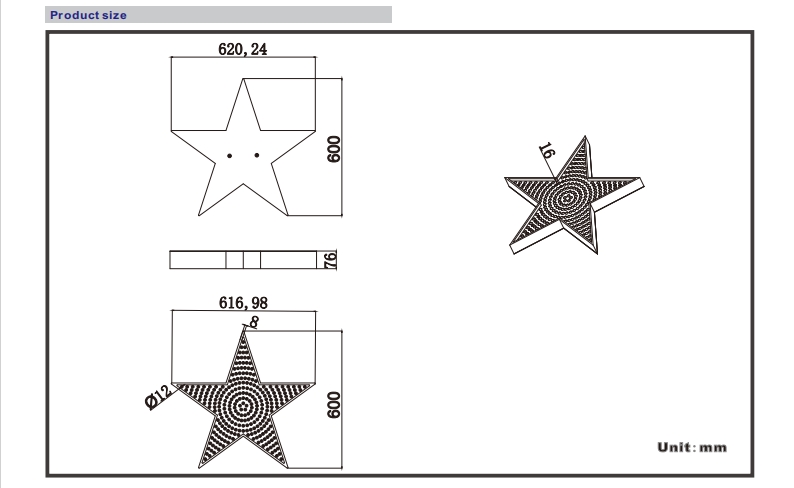 metal star light