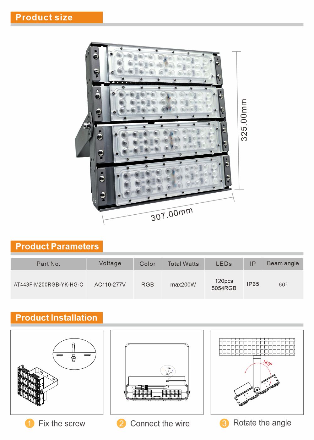 led rgb flood light with remote