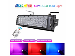 RGB Color - 50W RGB LED Flood Light IR Remote Control