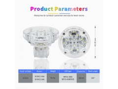 E14 Auto RGB Amusement Light - RGB+W 60mm Auto Amusement Park LED Lights with D125+D129 Pre-Programmed 1-16,AC24V,34Leds