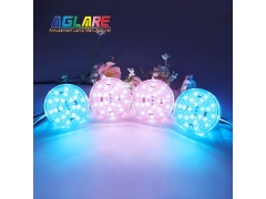 E14 Auto RGB Amusement Light - RGB+W 80mm D125+D129 Pre-Programmed LED Bulbs for Amusement Lighting - AC24V 56Leds