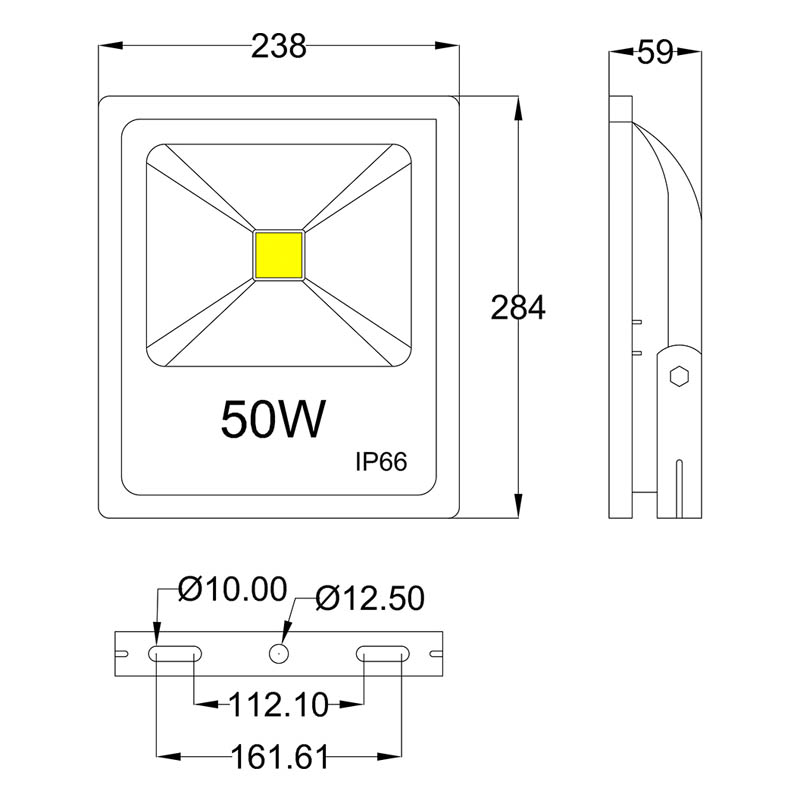 Ultra Slim COB 50W flood light led