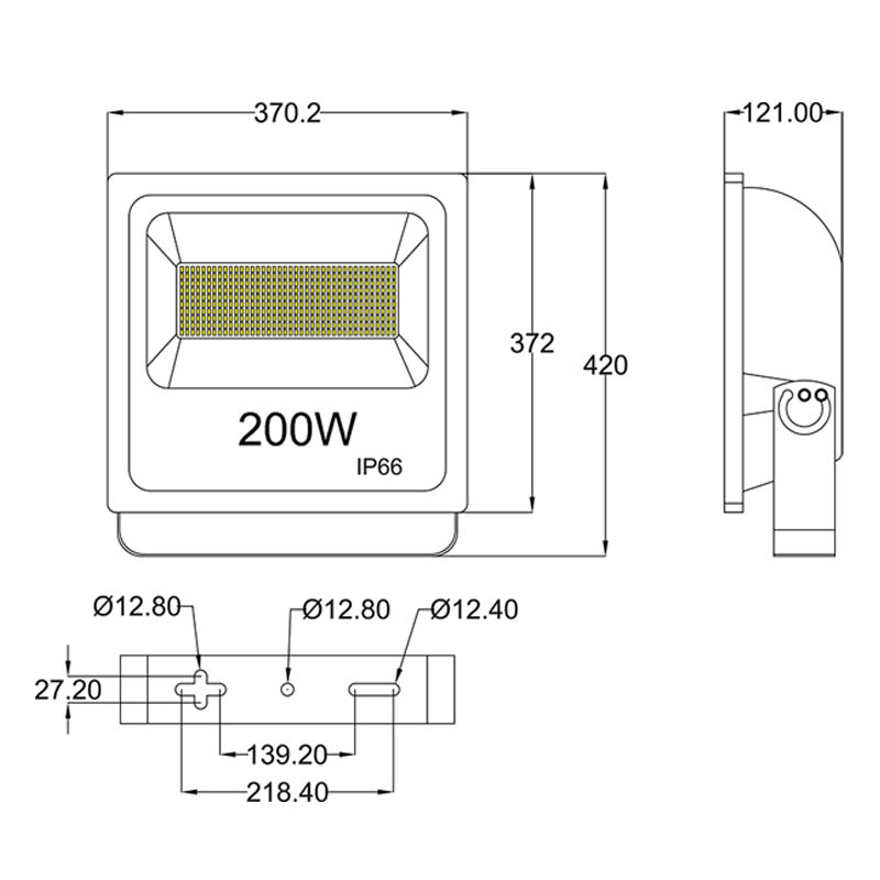 Ultra Slim COB 200W flood light led