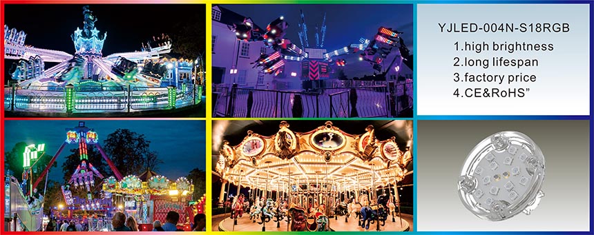 60mm New RGB LED Pixel Light auto program 18leds AC24V amusement rides lighting