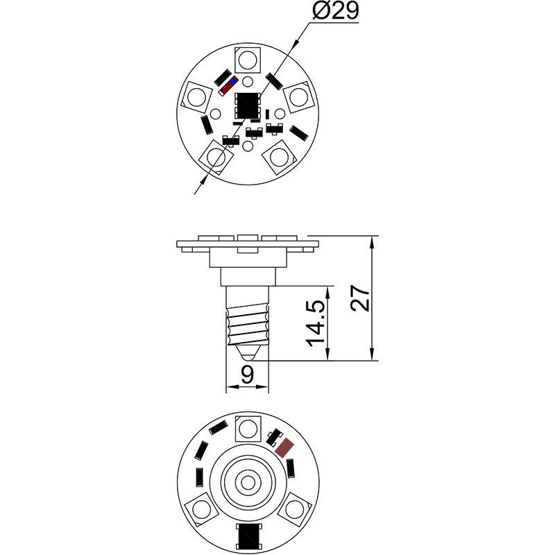 Automatic chameleon RGB amusement 5050SMD led lamp e10 AC24V for ferris wheel