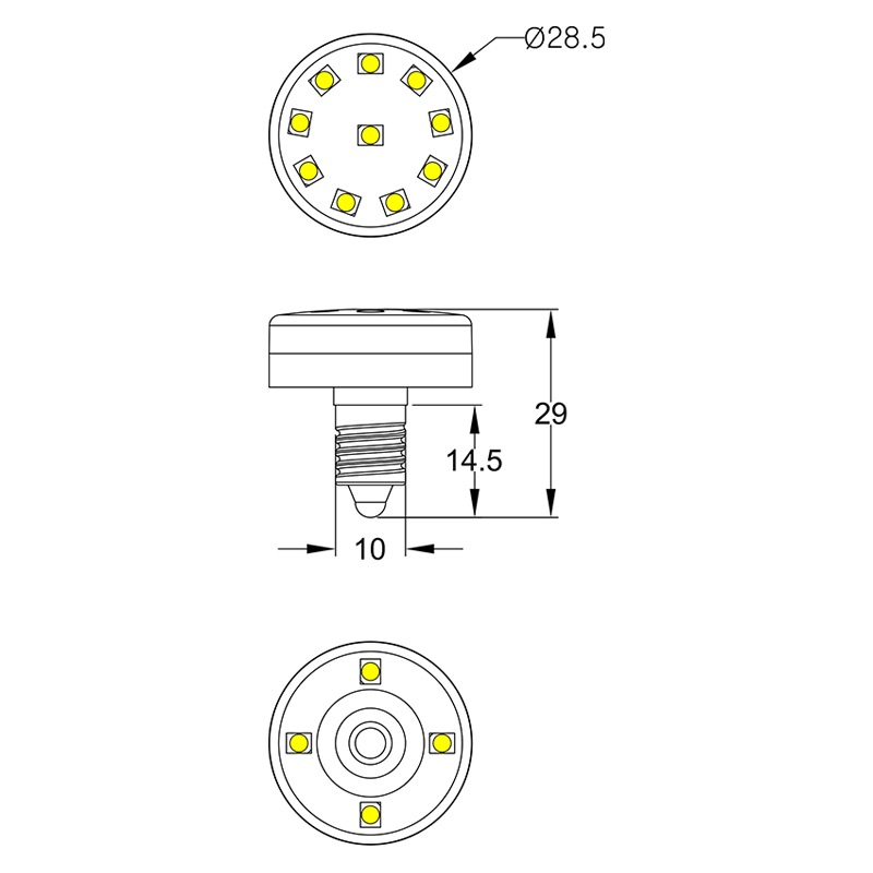 aglare amusement light e10 led bulb 60v for park