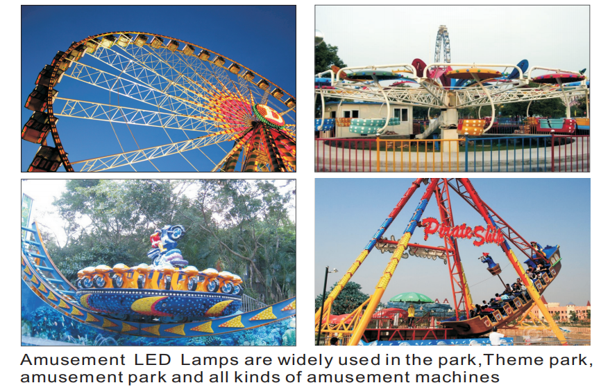Waterproof Colorful External Control LED RGBW Amusement Lamps For Ferris Wheel Decoration