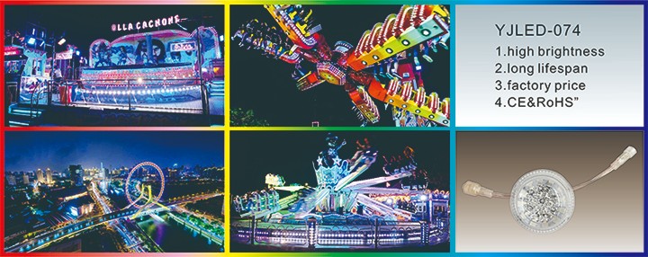 New LED Waterproof dc24v 70mm 18Leds RGB Led Pixel Light for Amusement Park Rides